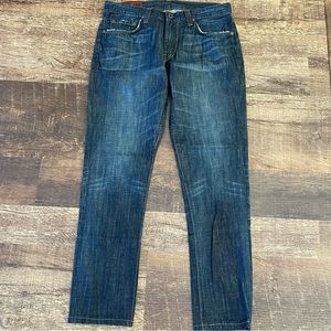 J BRAND Men’s Harpoon Walker Relaxed Straight‑Leg Jeans – Dark Denim, Size 32